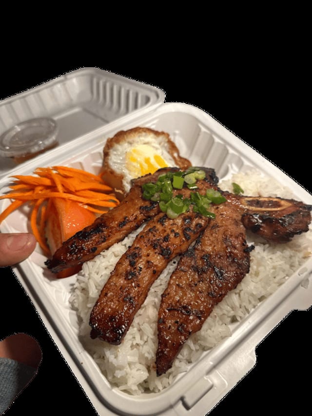 45. Pork Chop & Egg on Rice (Com Suon Trung).