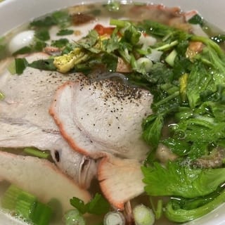 36. Cooked Pork, Poached Shrimp, Ground Pork & Quail Eggs Noodle Soup (Nam Vang)
