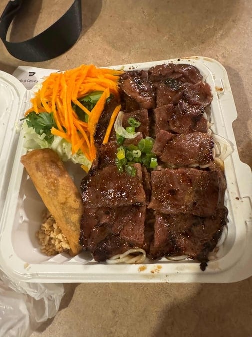 47. Grilled Pork & Egg Roll Vermicelli Bowl (Bun Thit Cha Gio).